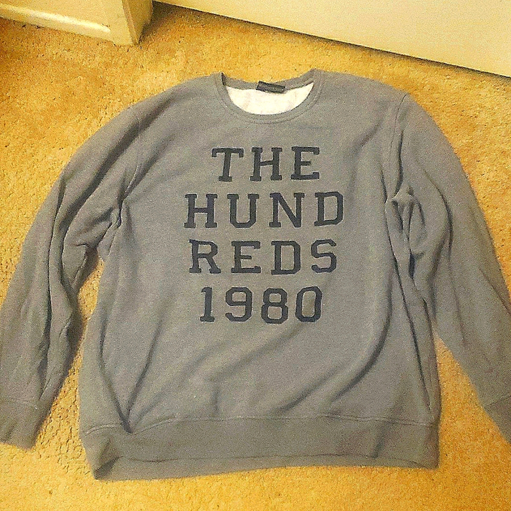 THE HUNDREDS Sweatshirt 1980 Mens Size XXL Crewneck Pullover with Pockets Gray